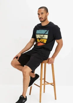 bonprix Große Größen|Shirts & Polos|T-Shirt aus reiner Bio-Baumwolle schwarz bedruckt