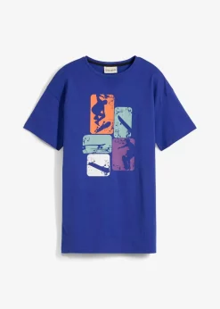 bonprix Jungen 2-8 Jahre·Nachhaltigere Materialien|Jungen 9-16 Jahre·Shirts|T-Shirt aus reiner Bio-Baumwolle saphirblau bedruckt