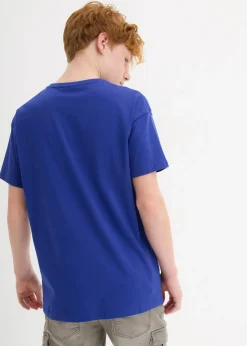 bonprix Jungen 2-8 Jahre·Nachhaltigere Materialien|Jungen 9-16 Jahre·Shirts|T-Shirt aus reiner Bio-Baumwolle saphirblau bedruckt