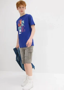 bonprix Jungen 2-8 Jahre·Nachhaltigere Materialien|Jungen 9-16 Jahre·Shirts|T-Shirt aus reiner Bio-Baumwolle saphirblau bedruckt