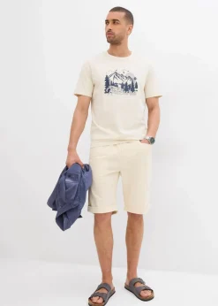 bonprix Shirts & Polos|Sportbekleidung|T-Shirt aus reiner Bio-Baumwolle natur/metallgrau bedruckt