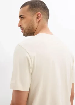 bonprix Shirts & Polos|Sportbekleidung|T-Shirt aus reiner Bio-Baumwolle natur/metallgrau bedruckt