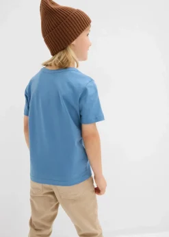 bonprix Jungen 2-8 Jahre·Nachhaltigere Materialien|Jungen 2-8 Jahre·Mehrfachpacks|T-Shirt aus reiner Bio-Baumwolle (3er Pack) wellenblau+anthrazit+latte macchiato