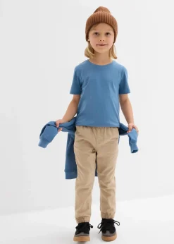 bonprix Jungen 2-8 Jahre·Nachhaltigere Materialien|Jungen 2-8 Jahre·Mehrfachpacks|T-Shirt aus reiner Bio-Baumwolle (3er Pack) wellenblau+anthrazit+latte macchiato