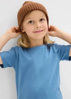 bonprix Jungen 2-8 Jahre·Nachhaltigere Materialien|Jungen 2-8 Jahre·Mehrfachpacks|T-Shirt aus reiner Bio-Baumwolle (3er Pack) wellenblau+anthrazit+latte macchiato