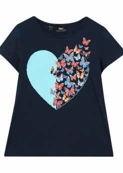 bonprix Mädchen 9-16 Jahre·Shirts & Blusen|Mädchen 2-8 Jahre·Nachhaltigere Materialien|T-Shirt aus reiner Bio-Baumwolle dunkelblau