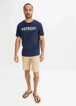 bonprix Shirts & Polos|Große Größen|T-Shirt aus reiner Bio-Baumwolle dunkelblau bedruckt