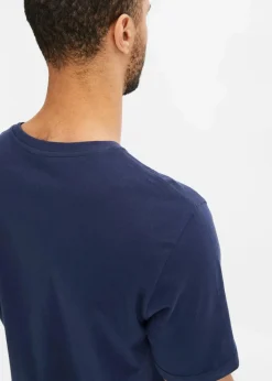 bonprix Shirts & Polos|Große Größen|T-Shirt aus reiner Bio-Baumwolle dunkelblau bedruckt