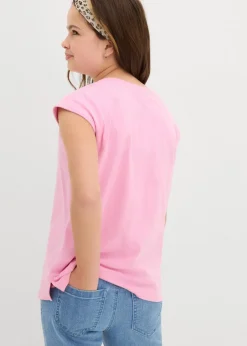 bonprix Mädchen 9-16 Jahre·Shirts & Blusen|Mädchen 2-8 Jahre·Nachhaltigere Materialien|T-Shirt aus reiner Bio-Baumwolle rosa