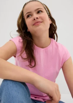 bonprix Mädchen 9-16 Jahre·Shirts & Blusen|Mädchen 2-8 Jahre·Nachhaltigere Materialien|T-Shirt aus reiner Bio-Baumwolle rosa