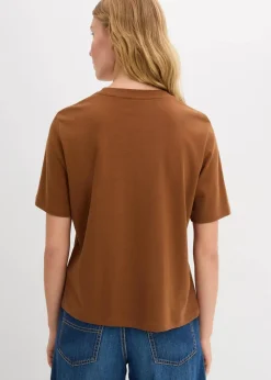 bonprix Bekleidung·Röcke|Nachhaltigere Materialien|T-Shirt aus reiner schwerer Bio-Baumwolle gewürzbraun