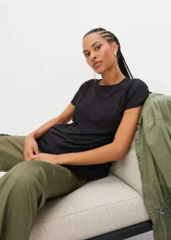 bonprix Basics|Shirts & Tops|T-Shirt aus softer Viskose schwarz