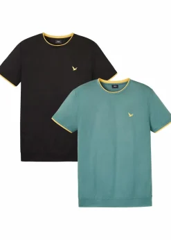 bonprix Shirts & Polos|Basics|T-Shirt (2er Pack) schwarz+graugrün