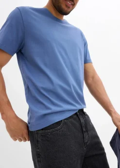 bonprix Shirts & Polos|Sportbekleidung|T-Shirt (5er Pack) steingrau+jeansblau+grau+tiefblau+dunkelblau