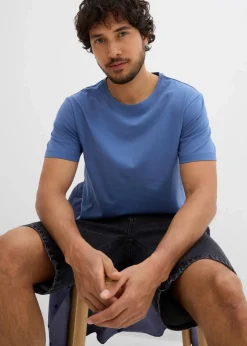 bonprix Shirts & Polos|Sportbekleidung|T-Shirt (5er Pack) steingrau+jeansblau+grau+tiefblau+dunkelblau