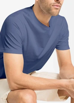 bonprix Shirts & Polos|Sportbekleidung|T-Shirt (5er Pack) weiß + grau meliert + mittelblau + indigo + dunkelblau