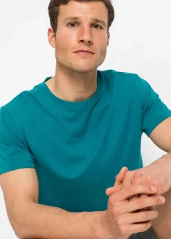 bonprix Shirts & Polos|Basics|T-Shirt (3er Pack) kobalttürkis+rhododendronrot+anthrazit meliert