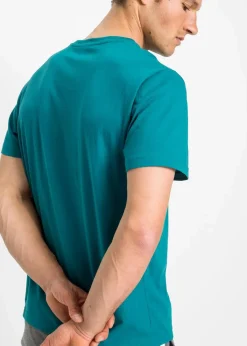 bonprix Shirts & Polos|Basics|T-Shirt (3er Pack) kobalttürkis+rhododendronrot+anthrazit meliert