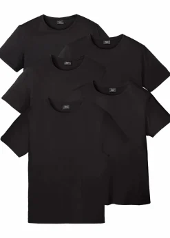 bonprix Shirts & Polos|Sportbekleidung|T-Shirt (5er Pack) schwarz (5x)