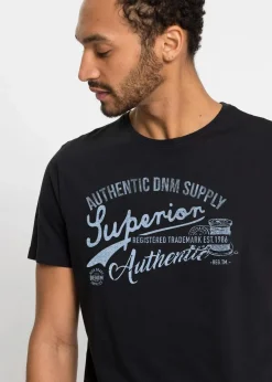 bonprix Große Größen|Shirts & Polos|T-Shirt (2er Pack) schwarz+hellgrau meliert bedruckt