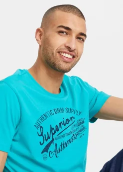 bonprix Shirts & Polos|Große Größen|T-Shirt (2er Pack) smaragd+dunkelblau bedruckt