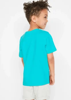 bonprix Jungen 2-8 Jahre·Nachhaltigere Materialien|Jungen 2-8 Jahre·Mehrfachpacks|T-Shirt (2er Pack) aus reiner Bio-Baumwolle aqua+gletscherblau