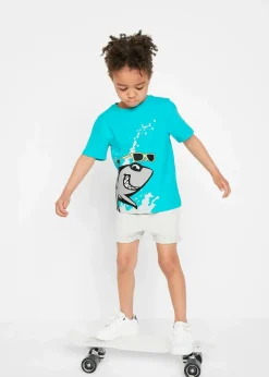 bonprix Jungen 2-8 Jahre·Nachhaltigere Materialien|Jungen 2-8 Jahre·Mehrfachpacks|T-Shirt (2er Pack) aus reiner Bio-Baumwolle aqua+gletscherblau