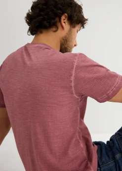 bonprix Große Größen|Shirts & Polos|T-Shirt in gewaschener Optik beere