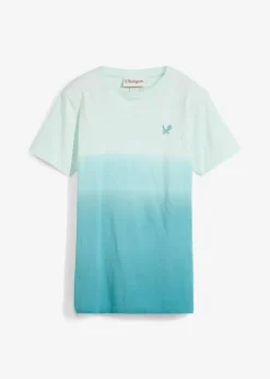 bonprix Jungen 2-8 Jahre·Nachhaltigere Materialien|Jungen 9-16 Jahre·Shirts|T-Shirt mit Farbverlauf aus reiner Bio-Baumwolle pastellmint/meeresgrün