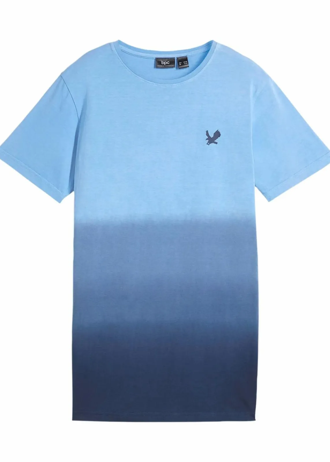 bonprix Jungen 9-16 Jahre·Shirts|Jungen 2-8 Jahre·Nachhaltigere Materialien|T-Shirt mit Farbverlauf aus reiner Bio-Baumwolle kristallblau/dunkelblau bedruckt