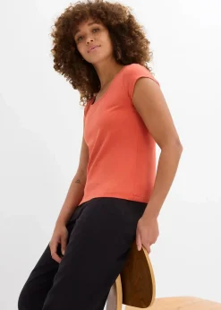 bonprix Nachhaltigere Materialien|Shirts & Tops|T-Shirt mit reiner Bio-Baumwolle zimtrot