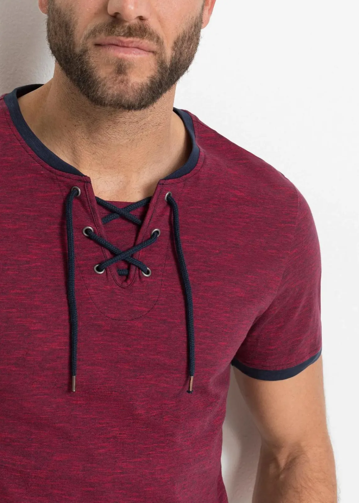 T-Shirt mit Schnürung aus Bio-Baumwolle|bonprix Discount