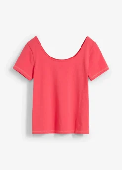 bonprix Shirts & Tops|Basics|T-Shirt mit tiefem Rückenausschnitt paradiespink