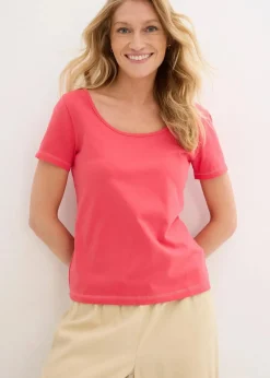 bonprix Shirts & Tops|Basics|T-Shirt mit tiefem Rückenausschnitt paradiespink
