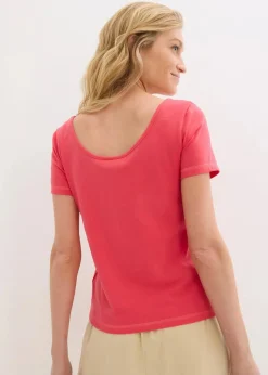 bonprix Shirts & Tops|Basics|T-Shirt mit tiefem Rückenausschnitt paradiespink