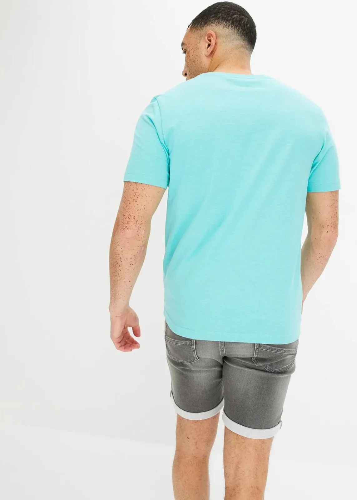 T-Shirt mit V-Ausschnitt aus reiner Baumwolle|bonprix Online