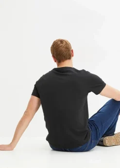 bonprix Shirts & Polos|Basics|T-Shirt mit V-Ausschnitt (3er Pack) schwarz+schwarz+schwarz