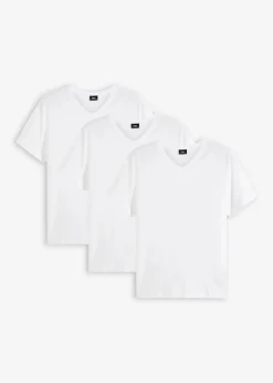 T-Shirt mit V-Ausschnitt (3er Pack)|bonprix Clearance