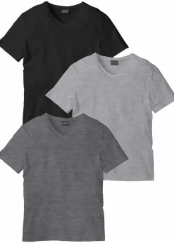 T-Shirt mit V-Ausschnitt (3er Pack)|bonprix Hot
