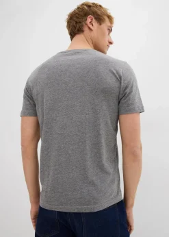 bonprix Shirts & Polos|Basics|T-Shirt mit V-Ausschnitt (3er Pack) nachtblau+rauchblau+grau meliert