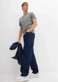 bonprix Shirts & Polos|Basics|T-Shirt mit V-Ausschnitt (3er Pack) nachtblau+rauchblau+grau meliert