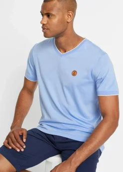 T-Shirt mit V-Ausschnitt in Doppeloptik|bonprix Sale