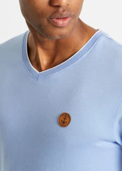 T-Shirt mit V-Ausschnitt in Doppeloptik|bonprix Sale