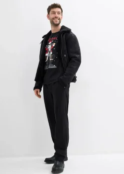 bonprix Shirts & Polos|Große Größen|T-Shirt mit Weihnachtsmotiv aus reiner Bio-Baumwolle schwarz