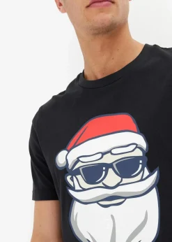 bonprix Große Größen|Shirts & Polos|T-Shirt mit Weihnachtsmotiv aus reiner Bio-Baumwolle tiefgrün