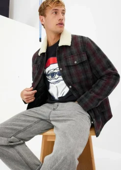 bonprix Große Größen|Shirts & Polos|T-Shirt mit Weihnachtsmotiv aus reiner Bio-Baumwolle tiefgrün