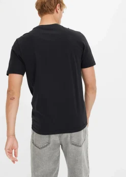 bonprix Shirts & Polos|Große Größen|T-Shirt mit Weihnachtsmotiv aus reiner Bio-Baumwolle schwarz