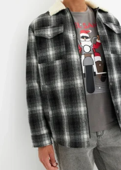 bonprix Große Größen|Shirts & Polos|T-Shirt mit Weihnachtsmotiv aus reiner Bio-Baumwolle rauchgrau