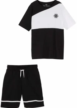 T-Shirt und Jersey-Bermuda (2-tlg.Set) aus reiner Bio-Baumwolle|bonprix