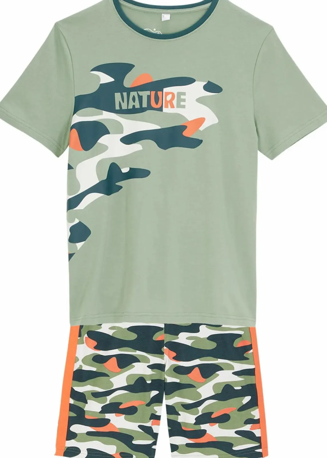 bonprix Jungen 2-8 Jahre·Shorts|Jungen 2-8 Jahre·Shirts|T-Shirt und kurze Hose aus reiner Baumwolle (2-tlg.Set) piniengrün graphisch